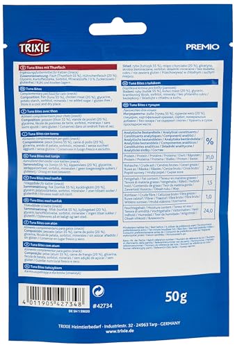 [Trixie Premio poulet et thon pour chat 50grs] Aliments pour les chats gourmands [goût de thon et de poulet] [formule ri