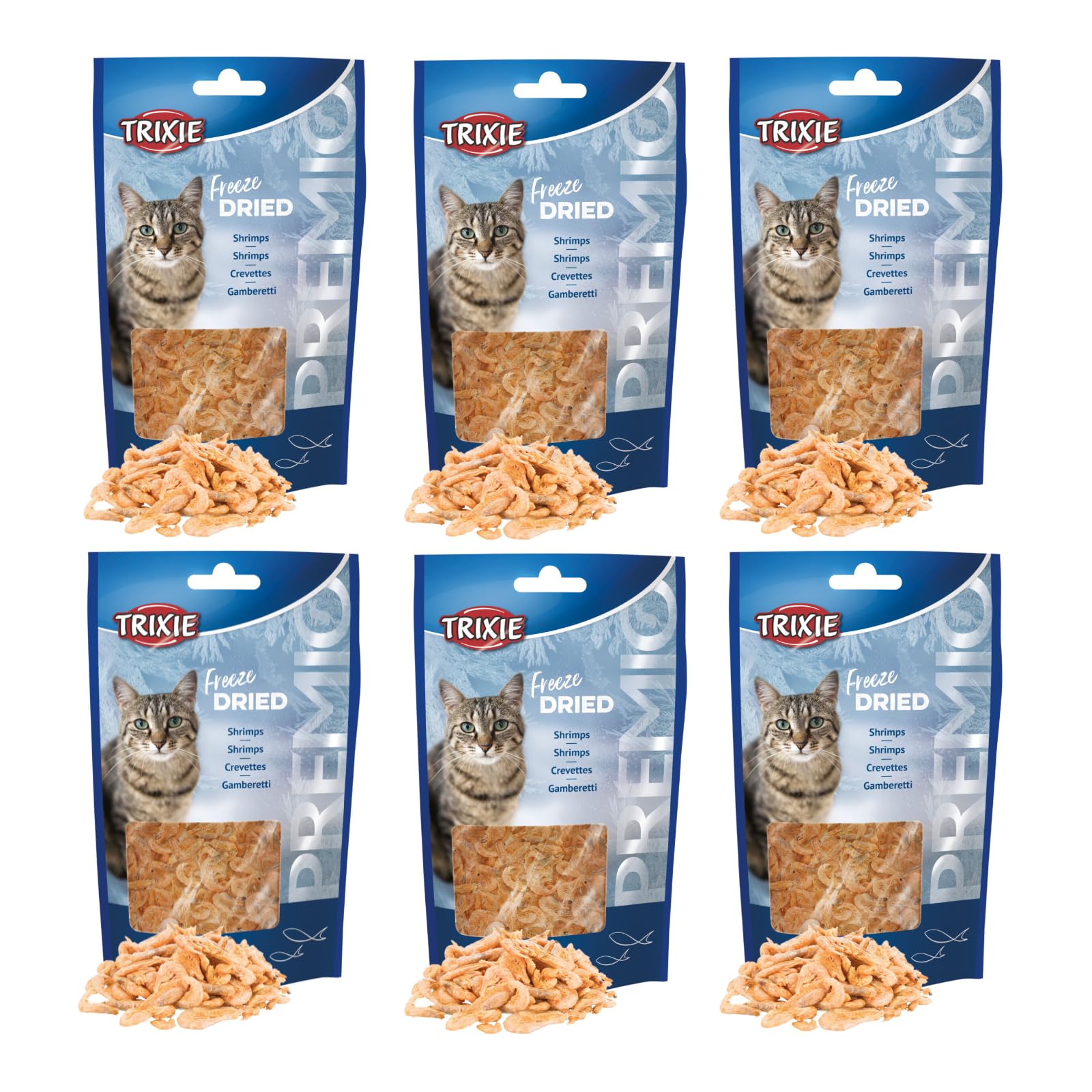 Trixie Crevettes Lyophilisées 100% Viande | Snack Hypoallergénique pour Chat | 6 x 25 g