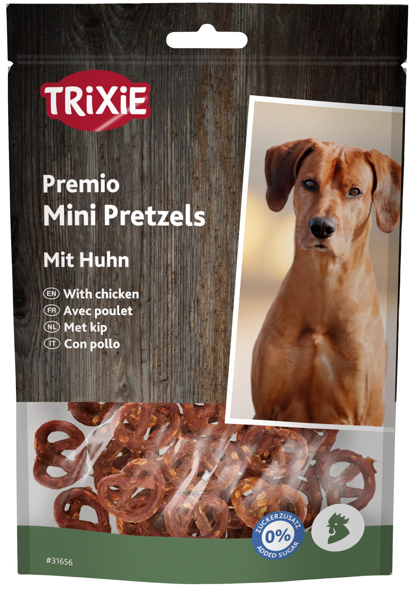 TRIXIE Premio Mini Pretzels au Poulet - Sans Sucre ajouté - Pour Enfants - Pique-Nique - Garantis sans gluten - 100 g - 