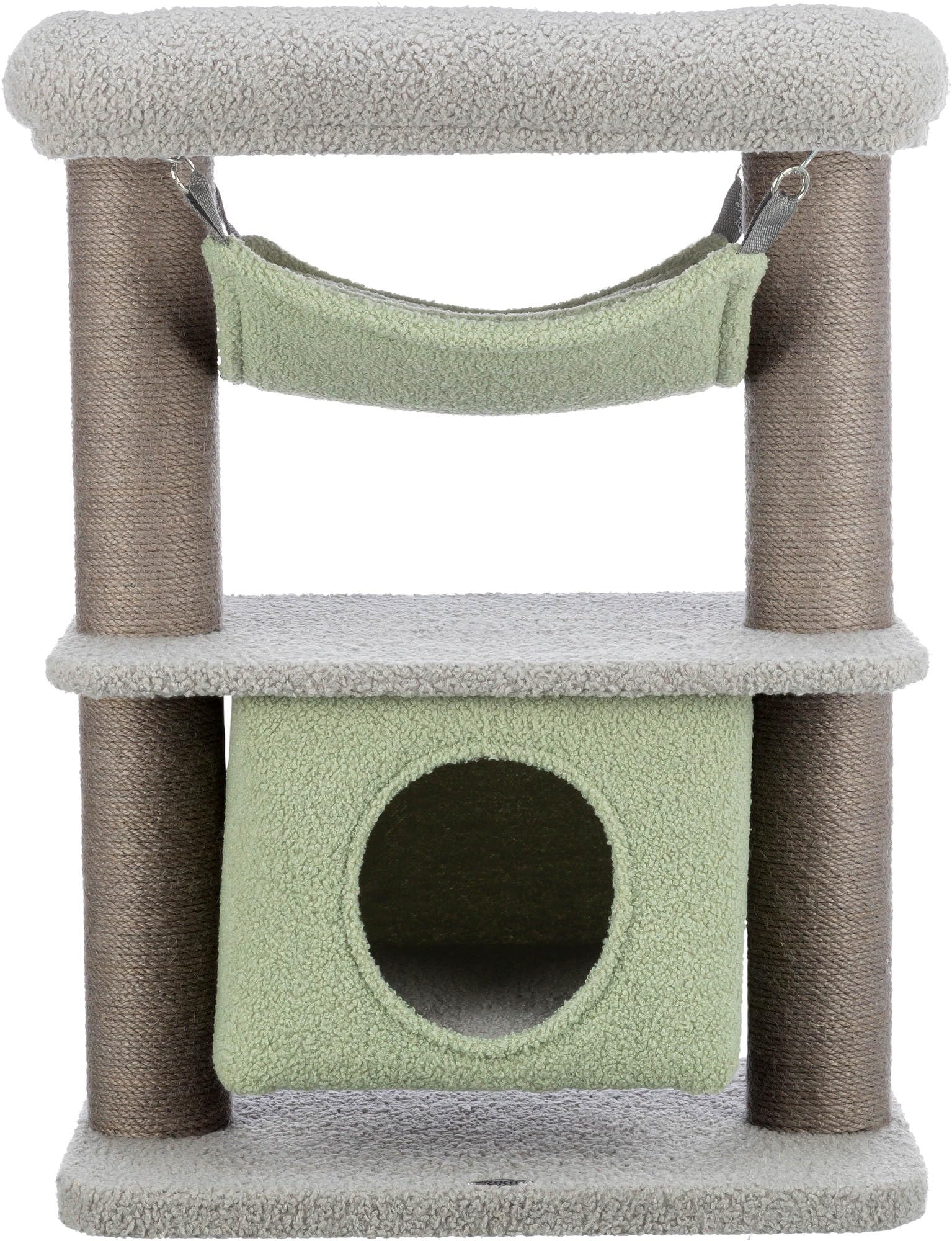 Trixi Junior griffoir - Arbre à Chat sur 2 Niveaux - Confortable et Stable - Pour Chiots - Intérieur - Gris/Marron - 71 